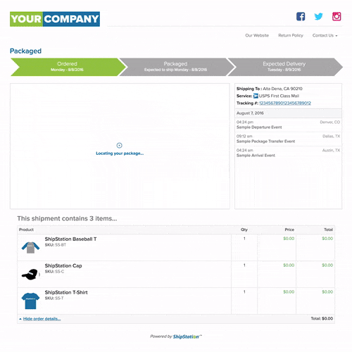 Tracking Page